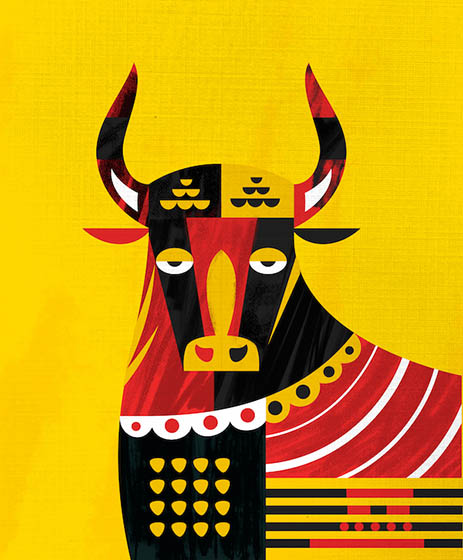 bull digital drawing