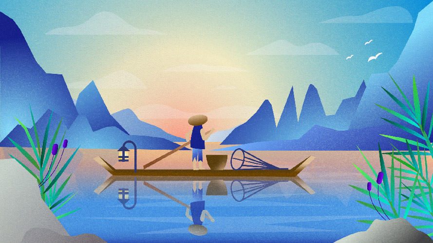 river digital drawing