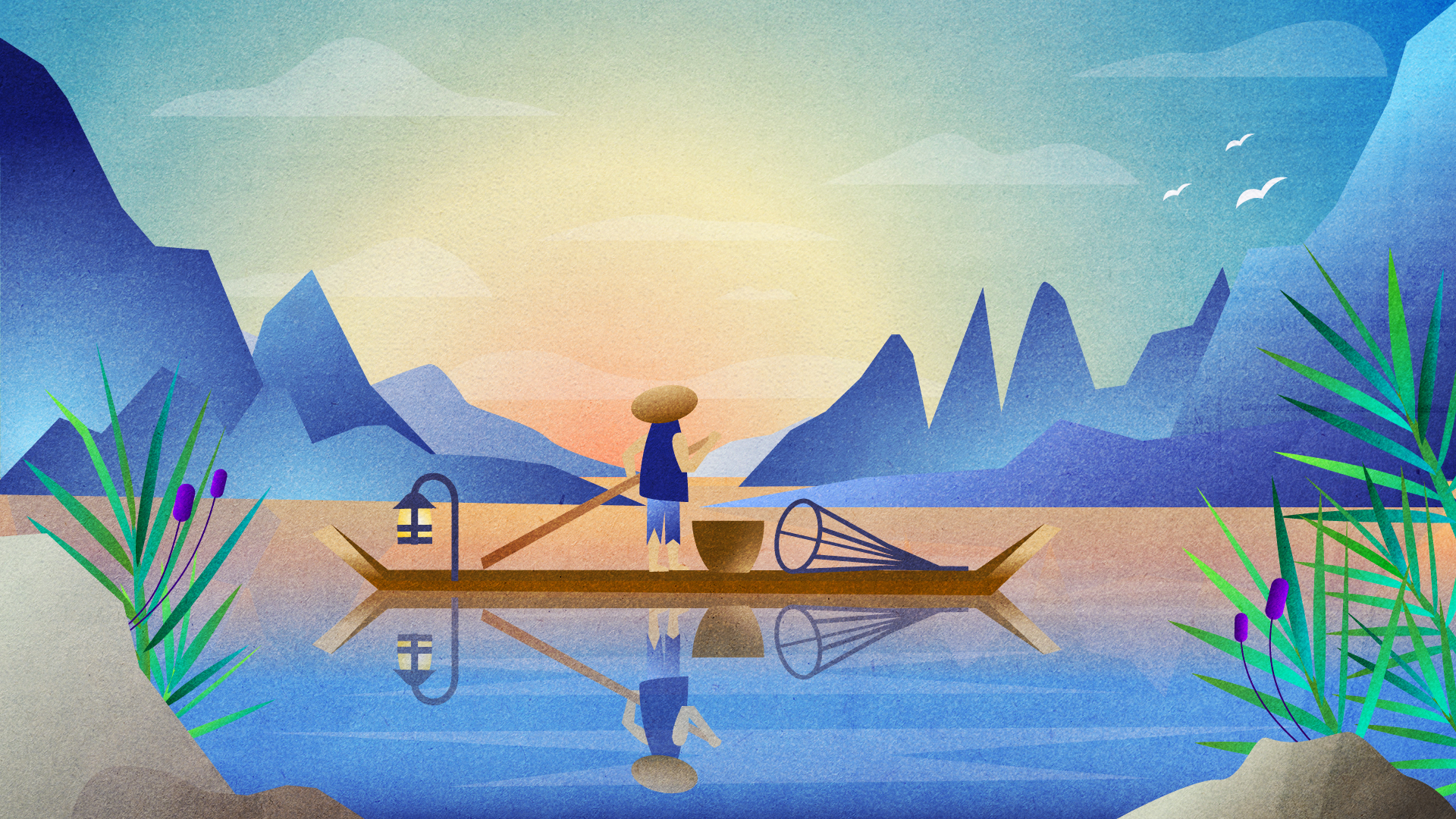 river digital drawing